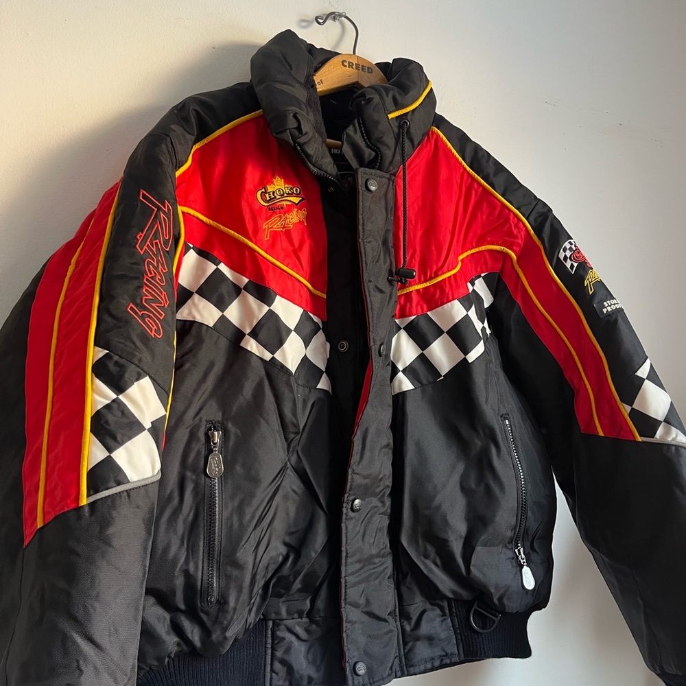 Choke Racing Black and Red Bomber Snowmobiling Jacket